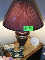 TABLE LAMP WITH SHADE 30" AND CONTENTS ON TOP OF T