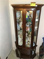 CURIO CABINET WITH LIGHTS, WORKS, 28" WIDE 13" DEE