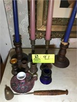 GROUP OF MISCELLANEOUS CANDLEHOLDERS