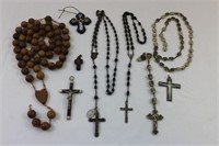 8 Vintage Rosary & Crosses Religious Beads