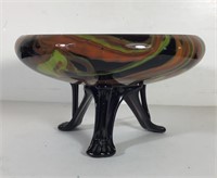 CZECH GLASS ATOMIC FOOTED BOWL