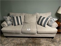 Unholstered Couch & Throw Pillows (94"Wx42"Dx40")