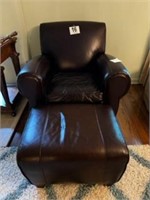 Leather Chair & Matching Ottoman