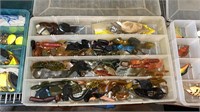 Rubber fishing lures and crawfish trailers