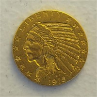 1915 $5.00 Gold Indian Head Half Eagle