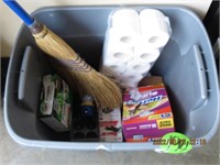 Broom- trash- bags- foggers- tissue lot