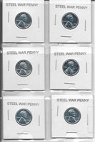 LOT OF 6 STEEL WAR  PENNIES