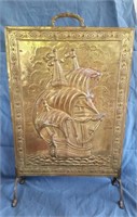 BRASS NAUTICAL FIRE SCREEN