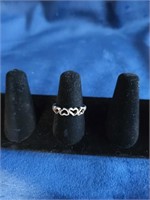 STERLING SILVER HEARTS RING