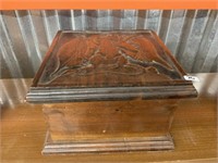 WOODEN BOX WITH DRAGON ON TOP