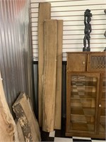 4 PIECES OF ROUGH CUT  LUMBER- 3: 76.5" , 1: 88'"