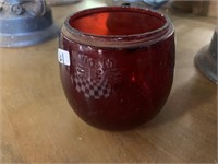 ANTIQUE RED NO. 10 LANTERN GLASS