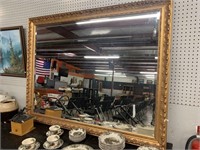 LARGE HEAVY GOLD FRAMED MIRROR