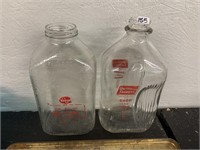 2 GLASS MILK BOTTLES