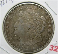 1921 Morgan Silver Dollar.