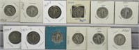 (12) Standing Liberty Silver Quarters. Dates