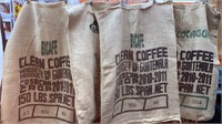 4-150 LBS BURLAP COFFEE BAGS GUATEMALA/ PERU