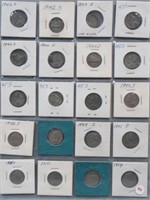 (20) Jefferson Nickels. Dates Include: (2) 1942