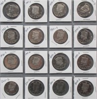 (16) Kennedy Half Dollars. Dates Include: 1987-D,