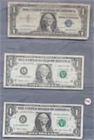 (3) $1 Star Notes Including 1957 Silver