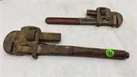 2-VINTAGE PIPE WRENCHES
