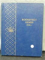 Complete Roosevelt Silver Dime Album from 1946 to