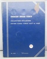 Partial Indian Head Cent Album. (16) Coins Total.
