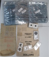 Assortment of Coin Canvas Bags, 2x2s, and Sheets.
