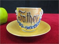 Vintage German Lusterware Cup and Saucer 1890's