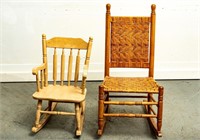 Childs Rocking Chair & Small Caned Rocker