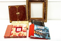 Antique Frame and 4 Newer Photo Albums
