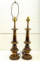 Two Heavy Brass Lamps