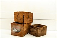 3 Antique Wood Crates - VA Apples, CA Figs Peas