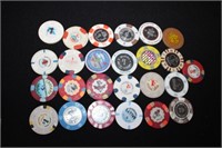 25 Various Casino Chips