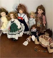 D2)  Dolls: Porcelain dolls - various sizes