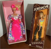 D2)  Dolls: Barbie doll in box + Jordache doll in
