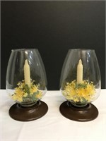Pr Glass Candle Holders by Davis Douglas