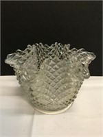 Pinched Glass Crystal Bowl