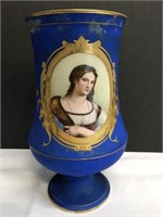 Antique Victorian Cobalt Porcelain Vase