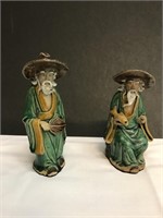 (2) Asian Figurines of Elderly Gentlemen