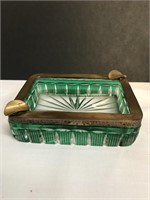 Rare Outstanding Bohemian Cut to Clear Glass Tray