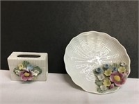 (2) Pcs Floral Porcelain