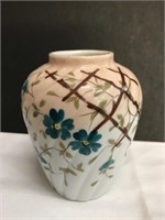 Victorian Swirl Vase w/Hand painted Flowers