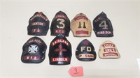 Lot of 8 Leather Fire Helmet Fronts