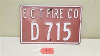 Tin Sign ECT Fire Company