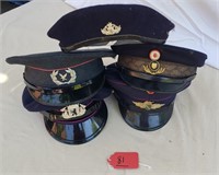 Lot of Foreign Fire Department Caps
