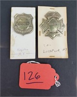 Lot of 2 New York Fire Badges