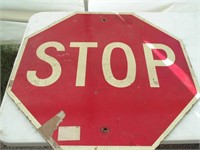 Large wooden stop sign