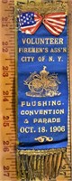 1908 Flushing NY Fire Department Ribbon