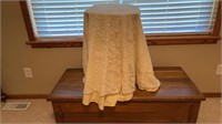 Side table with lace cloth